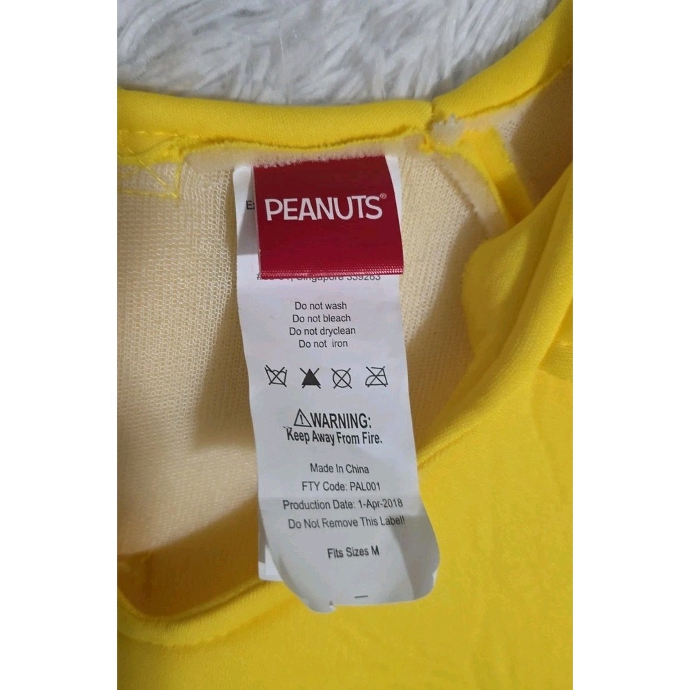 Peanuts Worldwide 2018 Charlie Brown Adult‎ Halloween Costume Sz Medium - Picture 4 of 14